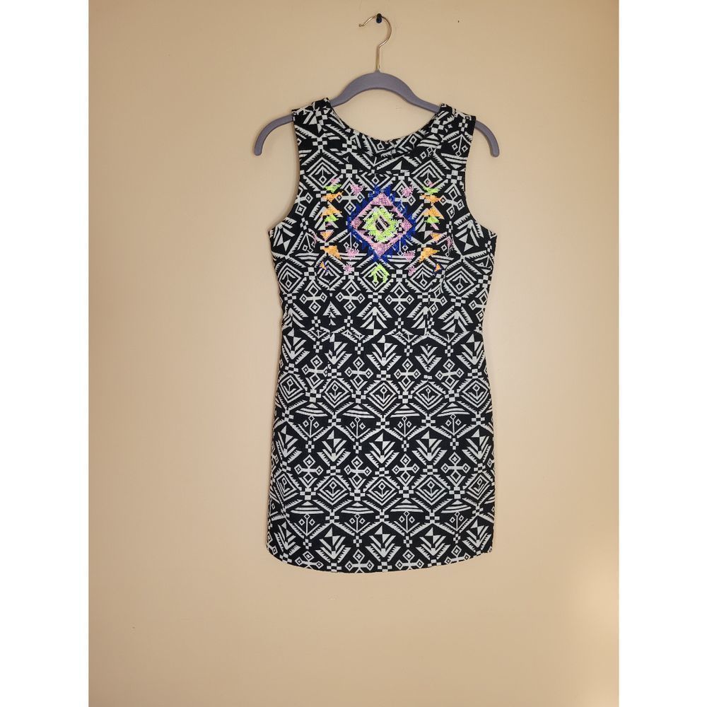 Ligali Aztec Woven Open Back Dress